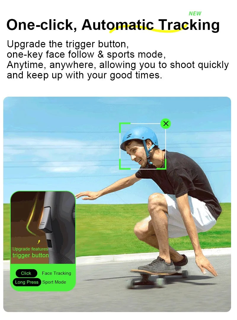AOCHUAN 3-Axis Handheld Gimbal Phone Stabilizer with Extension Rod  8.0 Anti Shake Face Tracking for Phone Outdoor Shooting Vlog