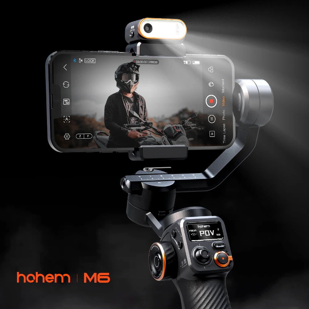 hohem iSteady M6 Kit 3-Axis Smartphone Gimbal Stabilizer Anti-shake Phone Vlog Gimbal 360° Rotatable OLED Large Screen with AI V
