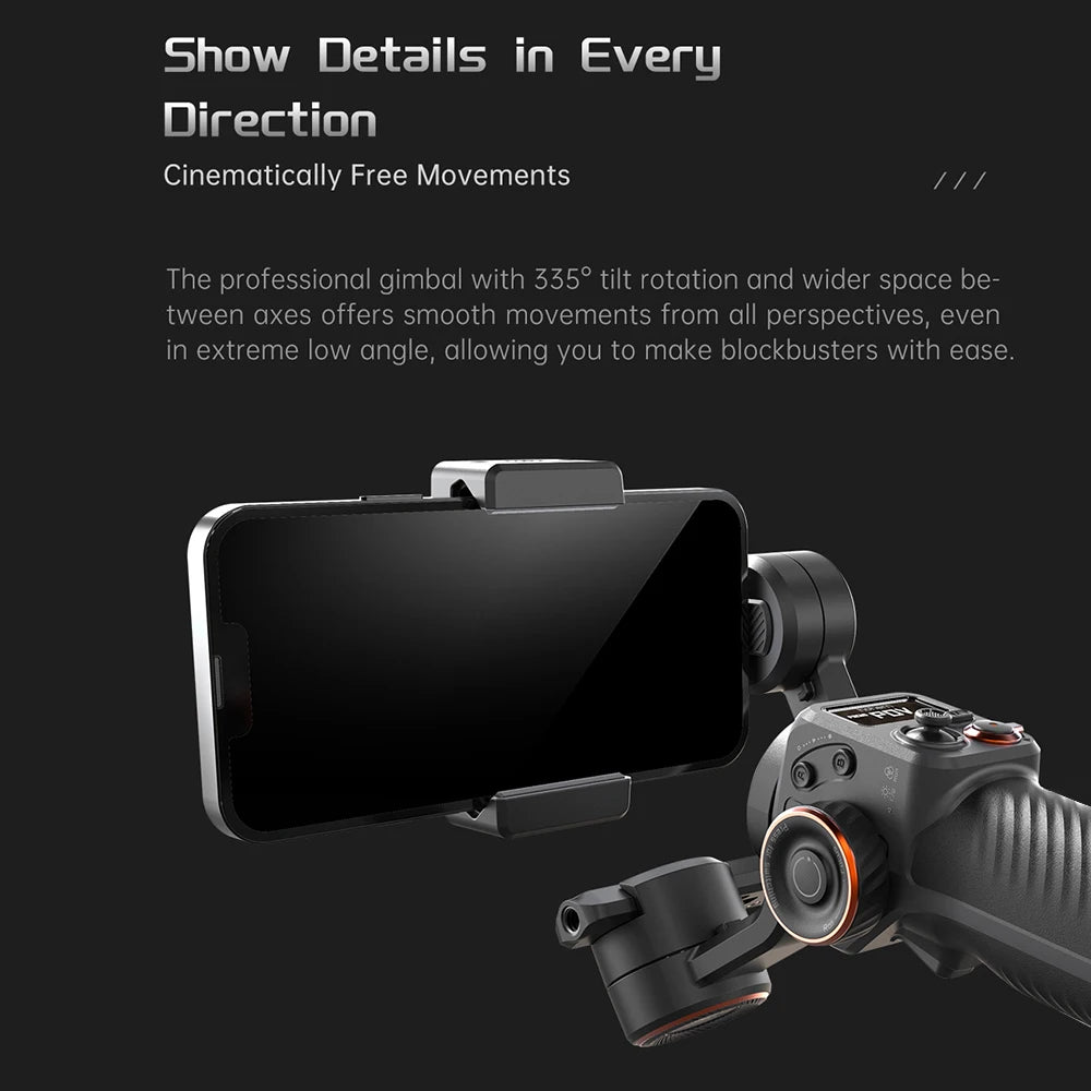 hohem iSteady M6 Kit 3-Axis Smartphone Gimbal Stabilizer Anti-shake Phone Vlog Gimbal 360° Rotatable OLED Large Screen with AI V