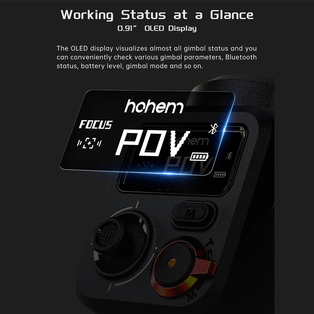 hohem iSteady M6 Kit 3-Axis Smartphone Gimbal Stabilizer Anti-shake Phone Vlog Gimbal 360° Rotatable OLED Large Screen with AI V