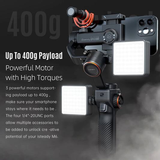 hohem iSteady M6 Kit 3-Axis Smartphone Gimbal Stabilizer Anti-shake Phone Vlog Gimbal 360° Rotatable OLED Large Screen with AI V