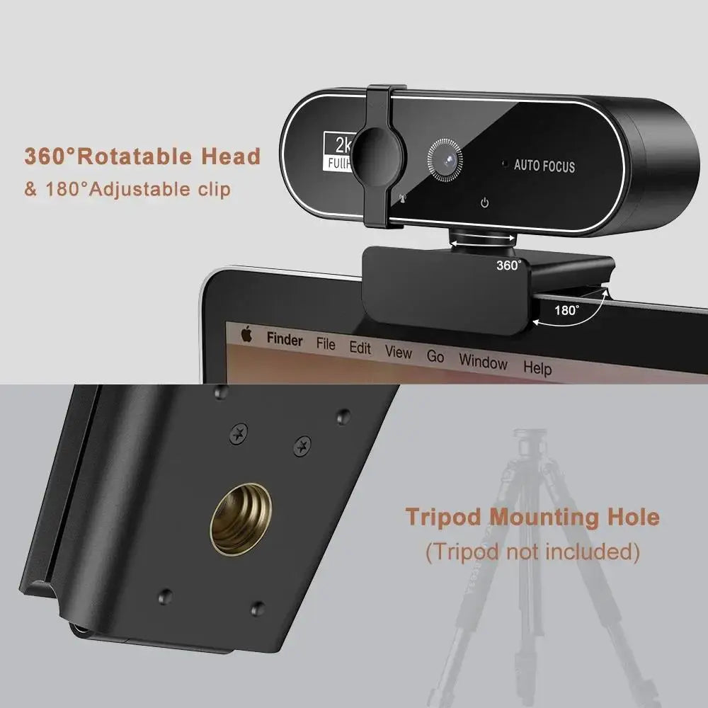 4K Webcam Video Camera 2K Autofocus Streaming Web Cam With Microphone Full HD 1080P Webcams for PC/Computer/Laptop